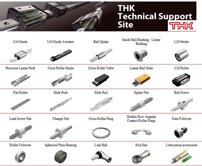 THK直線運動導軌、滾動導軌、滾珠絲杠 、交叉滾柱軸環(huán)